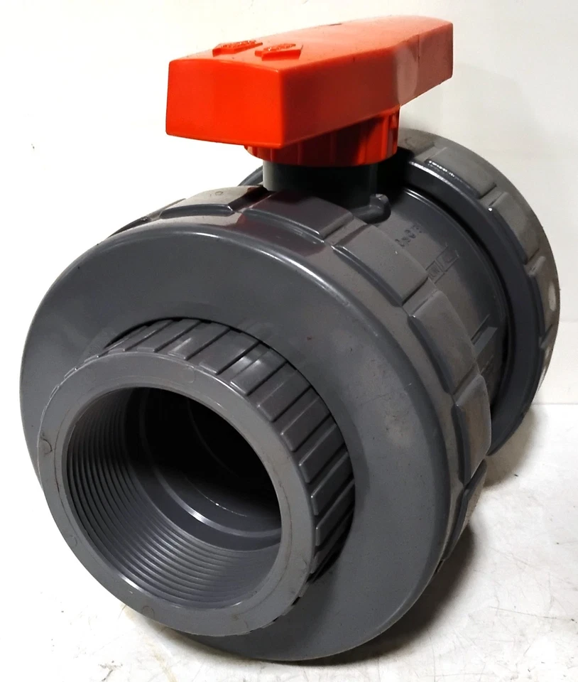 NIBCO Chemtrol T45TB-V 3" Threaded PVC Tru-Bloc True Union Ball Valve - Image 4 of 4