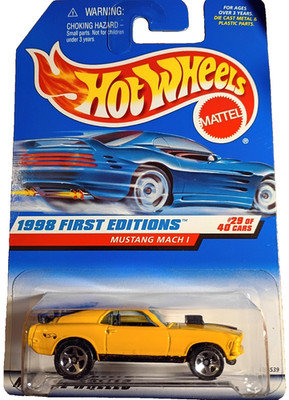 1998 Hot Wheels First Editions Mustang Mach I Yellow Collector 