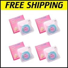 Refillable Strawberry Scented Dental Floss with Coconut Oil - 4 Spools of 33 Yds