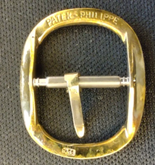 Hebilla de elipse original Patek Philippe enchapada en oro amarillo 14 mm buen estado.