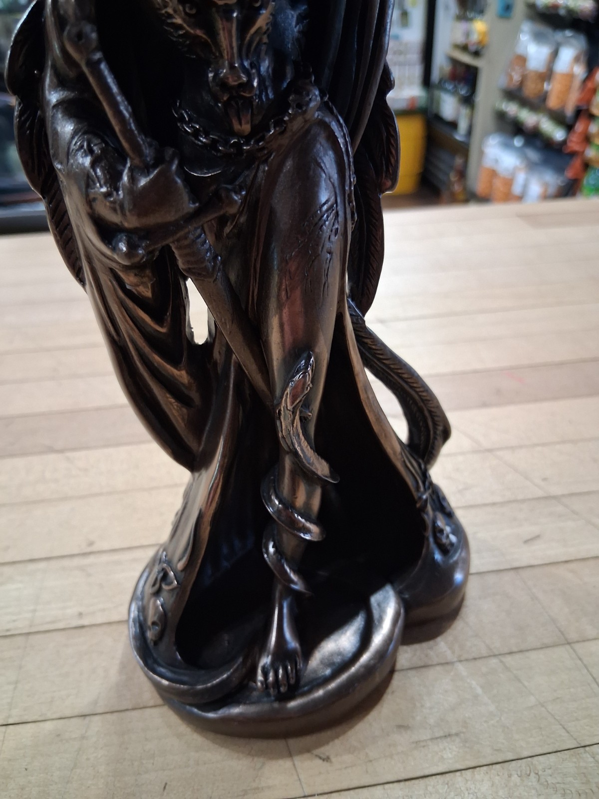 Morrigan Bronze Resin Statue – Celtic Goddess of War and Fate, 11" Winged Figure