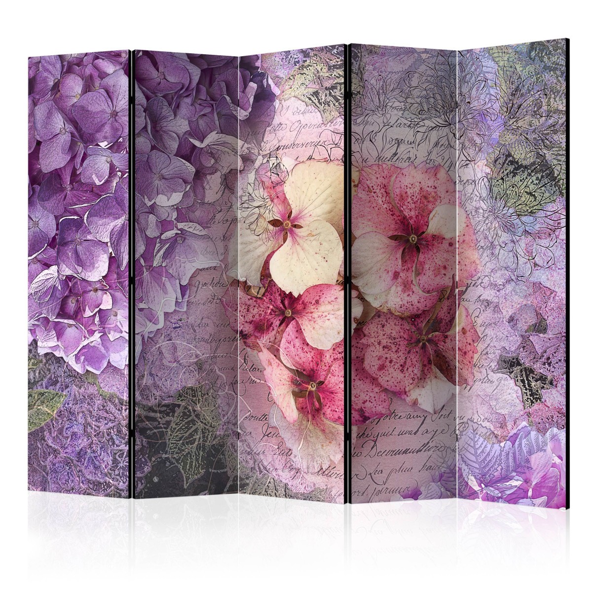 Paravent 5 volets Memory 172x225cm en bois de paulownia massif