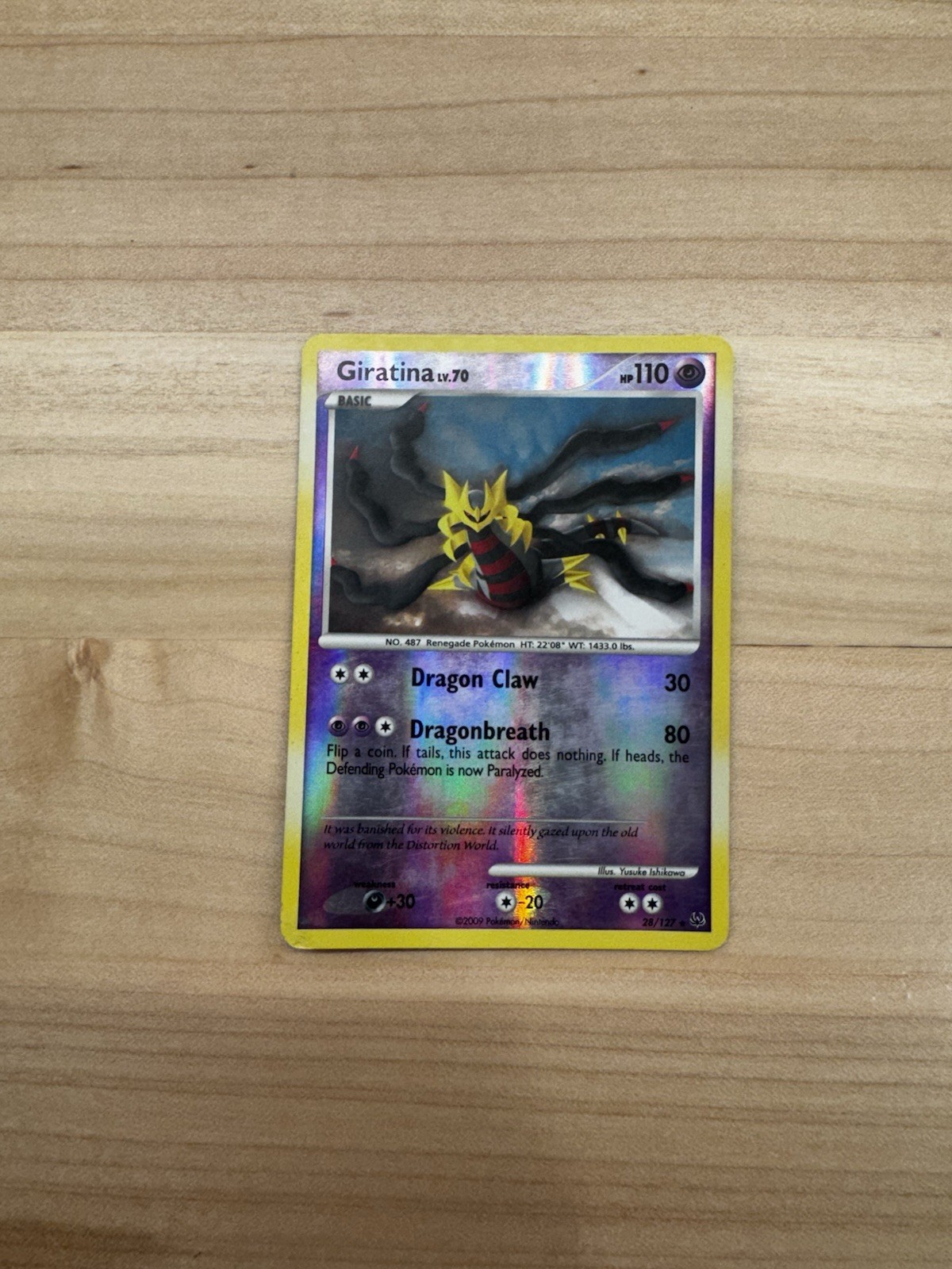 Pokémon Giratina Reverse Holo Rare Card 28/127 Platinum
