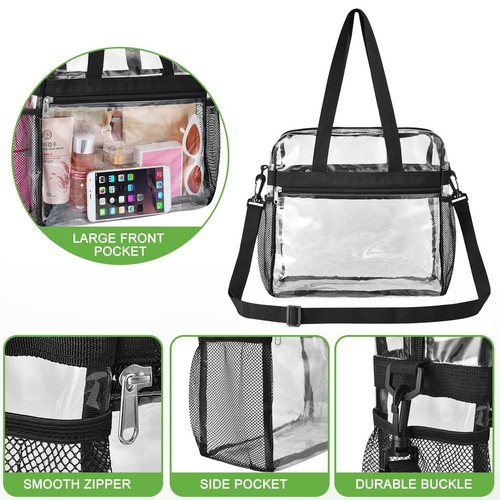 Clear Lunch Bag Stadium Approved Lunch Box with Adjustable Strap for Work Travel - Picture 6 of 7
