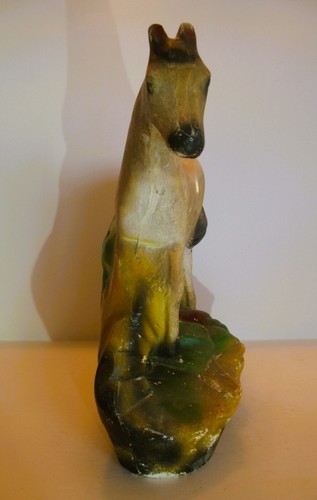 Vintage Carnival Prize Chalkware Horse 1940s-50s Gray/White W Black Mane & Tail - Picture 3 of 7