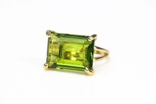 Green Peridot Ring 18k Gold Plated Handmade Ring Anniversary Gift Ring For Wife