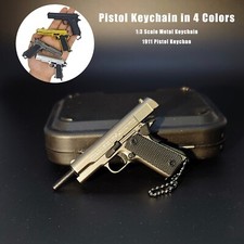 1:3 Mini 1911 Metal Llavero Pistola Modelo Llavero Descompresión para Hombre