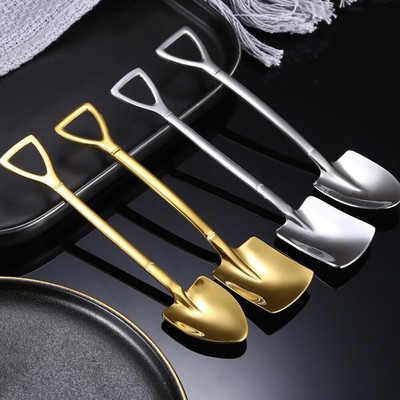 DimyFew Weihnachtslöffel & Gabel Set 6-teilig - Edelstahl Dessertbesteck In Gold