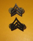 VTG ARMY E5 SERGEANT STRIPE METAL RANK - 'L1 GI' GOVERNMENT ISSUE PAIR PINS