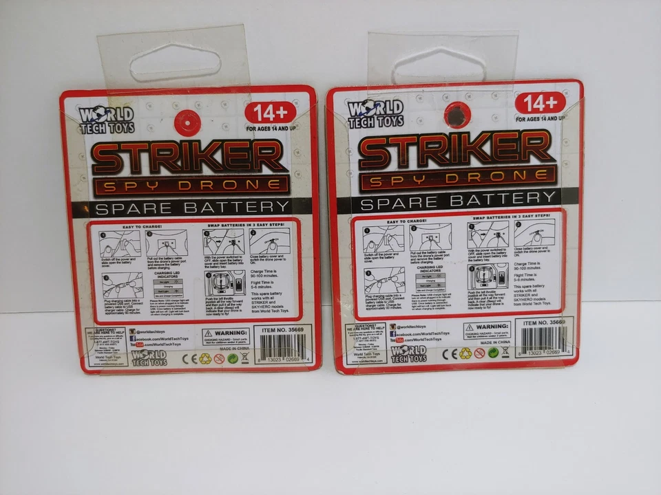 Striker/Skyhero spy drone World Tech Toys Rechargable Batteries 3.7v 500mAh 2 Pk - Image 2 of 4