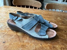 WOMENS FLY FLOT BLUE LEATHER SANDALS UK 4 EU 37 SHOES FLATS FLYFLOT