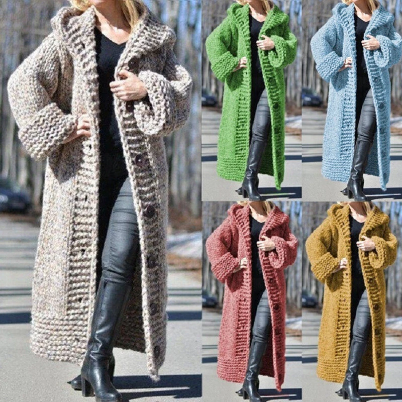 Plus size long hooded cardigan sale