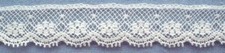 15mm White Cotton Leavers Lace per metre 