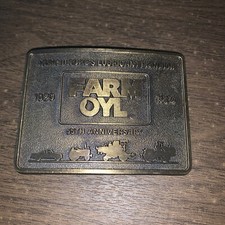 Vtg 1984 Farm Oyl Belt Buckle Tractor Combine Ag