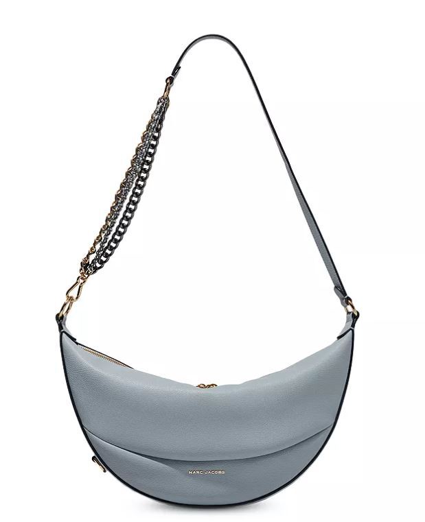 MARC JACOBS The Eclipse Leather Shoulder/ Xbody Hobo Bag Quarry Gray ~Dust  Bag