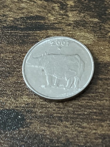 India 2001 25 Paise Acciaio Inox Rinoceronte Moneta Reale TK5775* - Foto 3 di 3