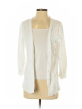 AB Studio Women White Cardigan XL