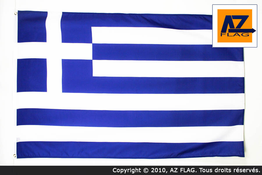 Drapeau Grèce 150x250 cm grand format en polyester résistant pour mât