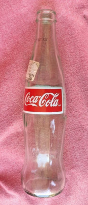 COCA-COLA CO. GREEN TINT VINTAGE GLASS COKE BOTTLE - 355ML 2002 MADE IN MEXICO