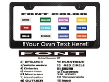 Custom Personalized 4K Carbon Fiber License Plate Frame With Cap