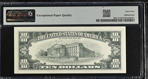 1974 $10 Federal Reserve Note Fr-2022-D* Cleveland PMG64 Choice EPQ - Picture 2 of 2