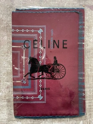 Echarpe Foulard SOIE Luxe France CELINE Paris Vintage 120x30 Rouge Bordeau NEUF - Photo 1/2