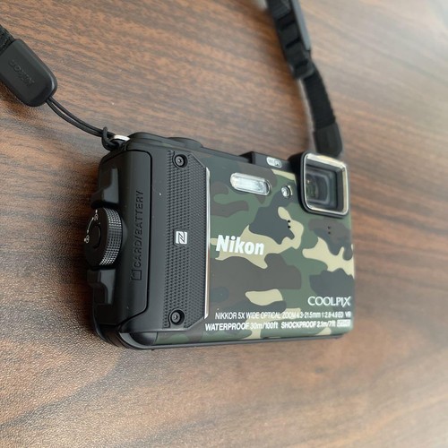 Nikon COOLPIX AW130 Zoom Lens Digital Camera Camouflage Green W/Box Rare - Picture 6 of 14
