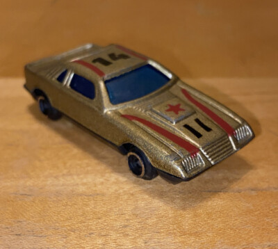 Vintage Gold Car No 14 Vehicle Toy 930 F Rare Original Old Car Red Stripe  FreeS