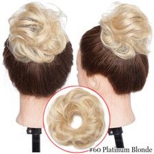 Damen 100% REMY Echthaar Dutt Haargummi Extensions Haarteil Haarknoten Messy Bun