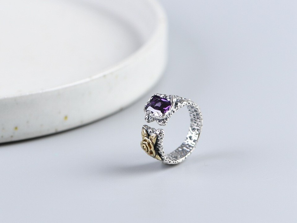 Trasparente Diamante Fiore Di Loto Tiara Anello Argento - Foto 3