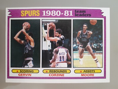 1981-82 Topps Basketball Team Leaders #62 San Antonio Spurs NBA m. George Gervin