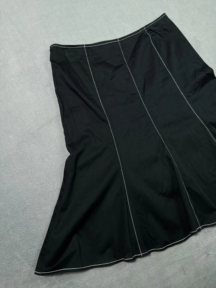 Faldas para mujer 8 volantes negro blanco exponer costuras una línea swing courtenay Foto 3 de 4