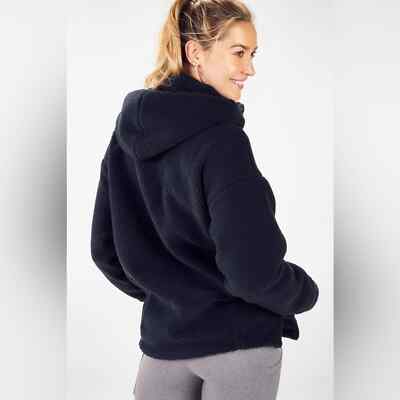Fabletics Black Fleece Lotta Teddy Jacket Size Small | eBay