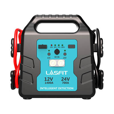 Truck Jump Starter 12V 24V Heavy Duty Battery Booster Jumper Box 1400 Peak Amps