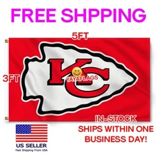 Kansas City Chiefs 3x5 Foot Banner Flag Football FREE SHIPPING