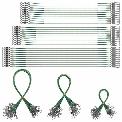 15/20/25/30CM Fishing Leaders Wire Rigging Kit Stainless Steel with Snap Swivels