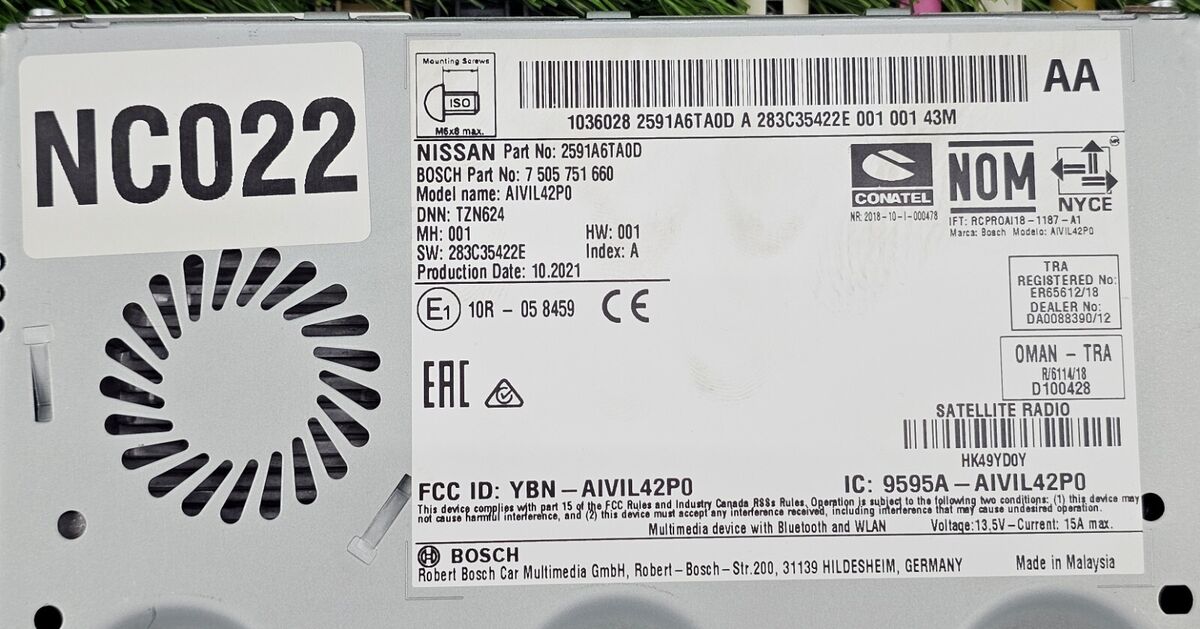 2591A-6TA0D Nissan Pathfinder 2022 Radio Receiver Touch 2591A-6TA0D Nissan Pathfinder 2022 Radio Receiver Touch