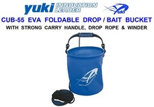 YUKI CUB 55 EVA LIVE BAIT BUCKET BOAT PIER DROP WATER BUCKET+DROP ROPE & WINDER