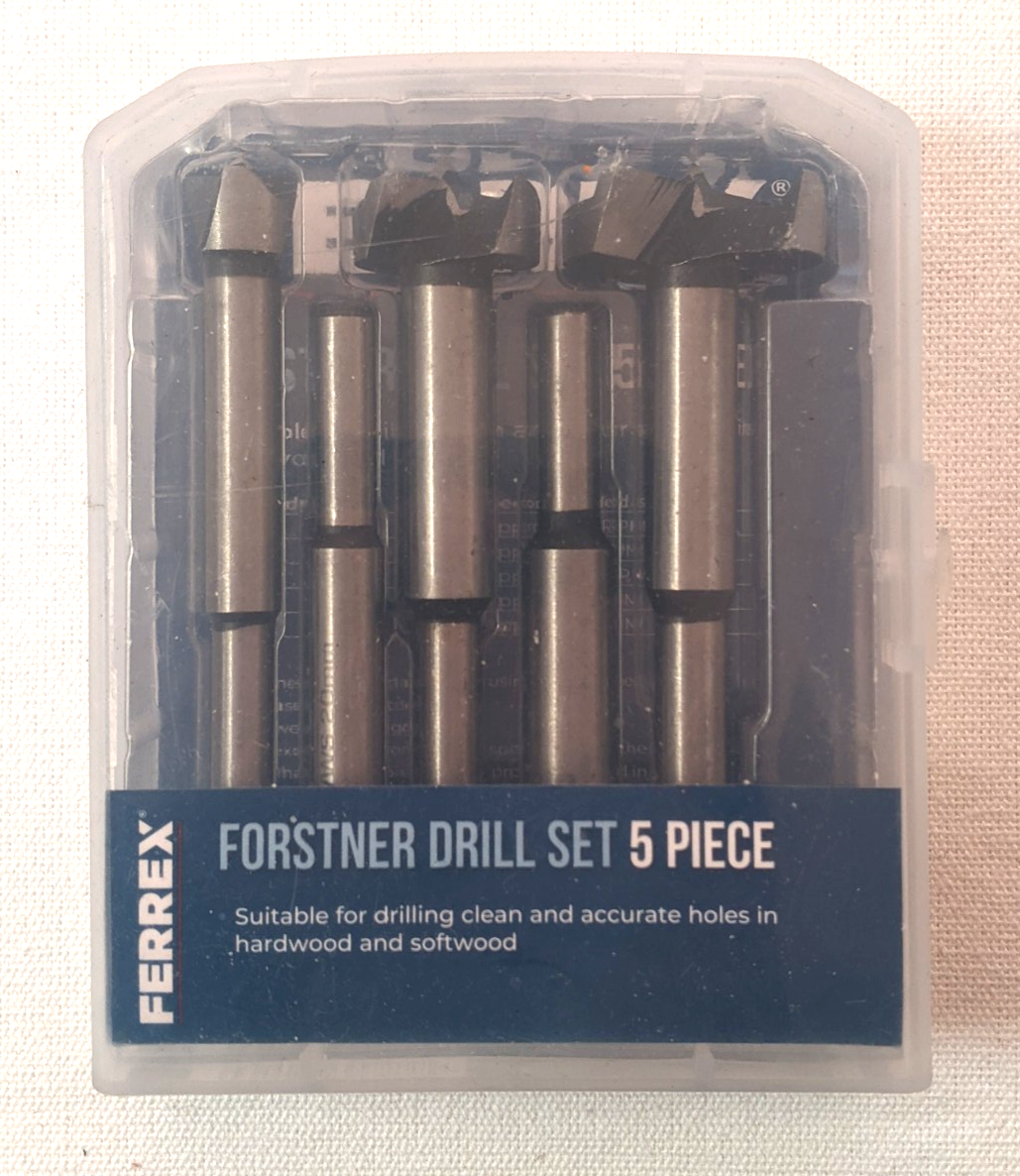 New Ferrex Forstner Drill Bits Piece Box Set Wood Hole