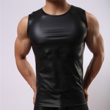 Hombres Mejores Prendas para el torso de cuero sintético Ropa interior Modelador de cuerpo Camisas Lencería Prendas para el torso sin mangas