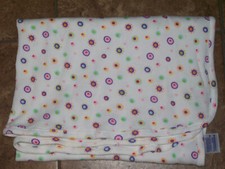 BABIES R US BABY THERMAL GIRL BLANKET WHITE PURPLE CIRCLE POLKA DOT HEART