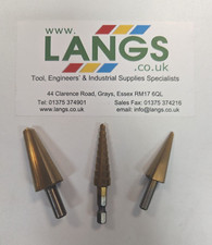 Cone Cut and Step Drill Sets - 2pc & 3pc - New & Unused