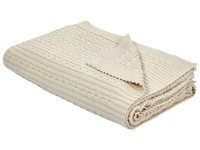 Baumwolledecke Kuscheldecke 110 X 180 Cm Wohndecke Tagesdecke Beige Anamur