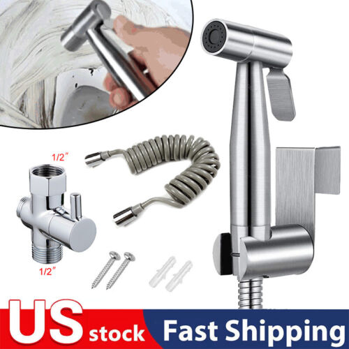 Handheld Toilet Bidet Sprayer Set Kit Shower Head Hose Adapter Bathroom Douche
