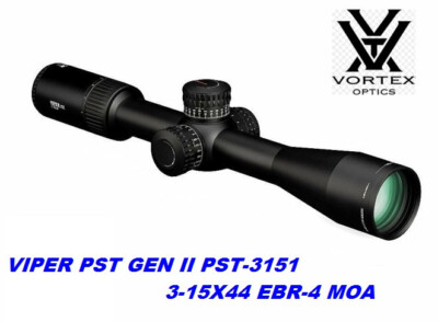 Vortex Optics Viper PST Gen II 3-15x44 Illum EBR-4 MOA SFP Riflescope PST-3151