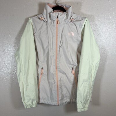 The North Face Womens Medium Resolve Plus Jacket Moonlight Ivory Ambrosia  Green