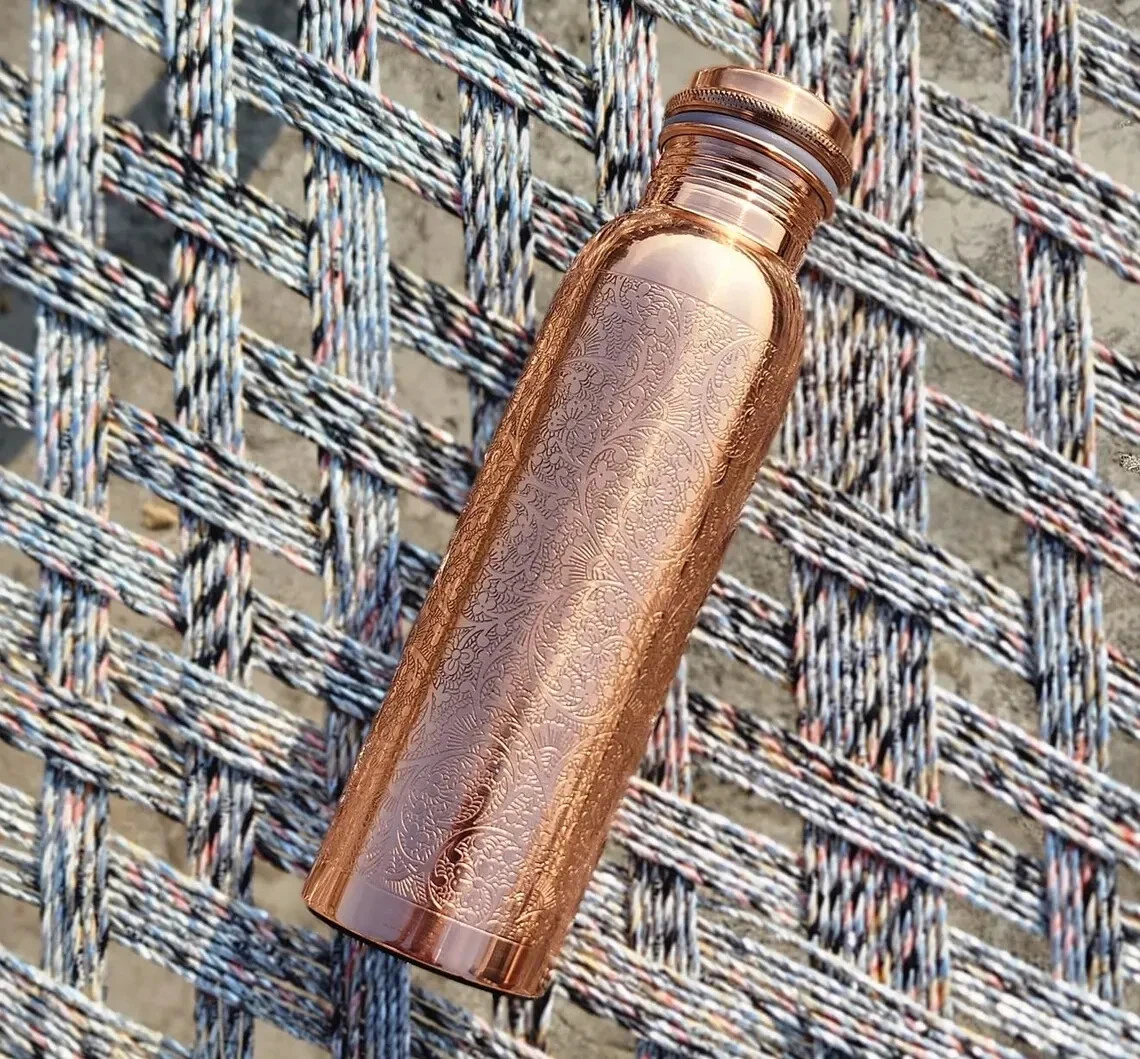 Embossed Etching Design Pure Copper Bottle, Copper Drinkware Copper Gifts
Opens in a new window or t