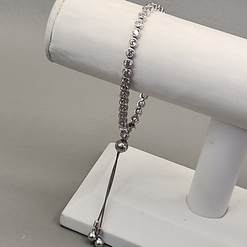 Diamonique Bracelet Cubic Zirconia Slider QVC 7" - Picture 3 of 10