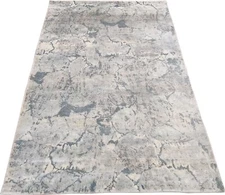 4 x 6 Area Rug for Living Room Loom-made Woven Grey Viscose 120x180 cm