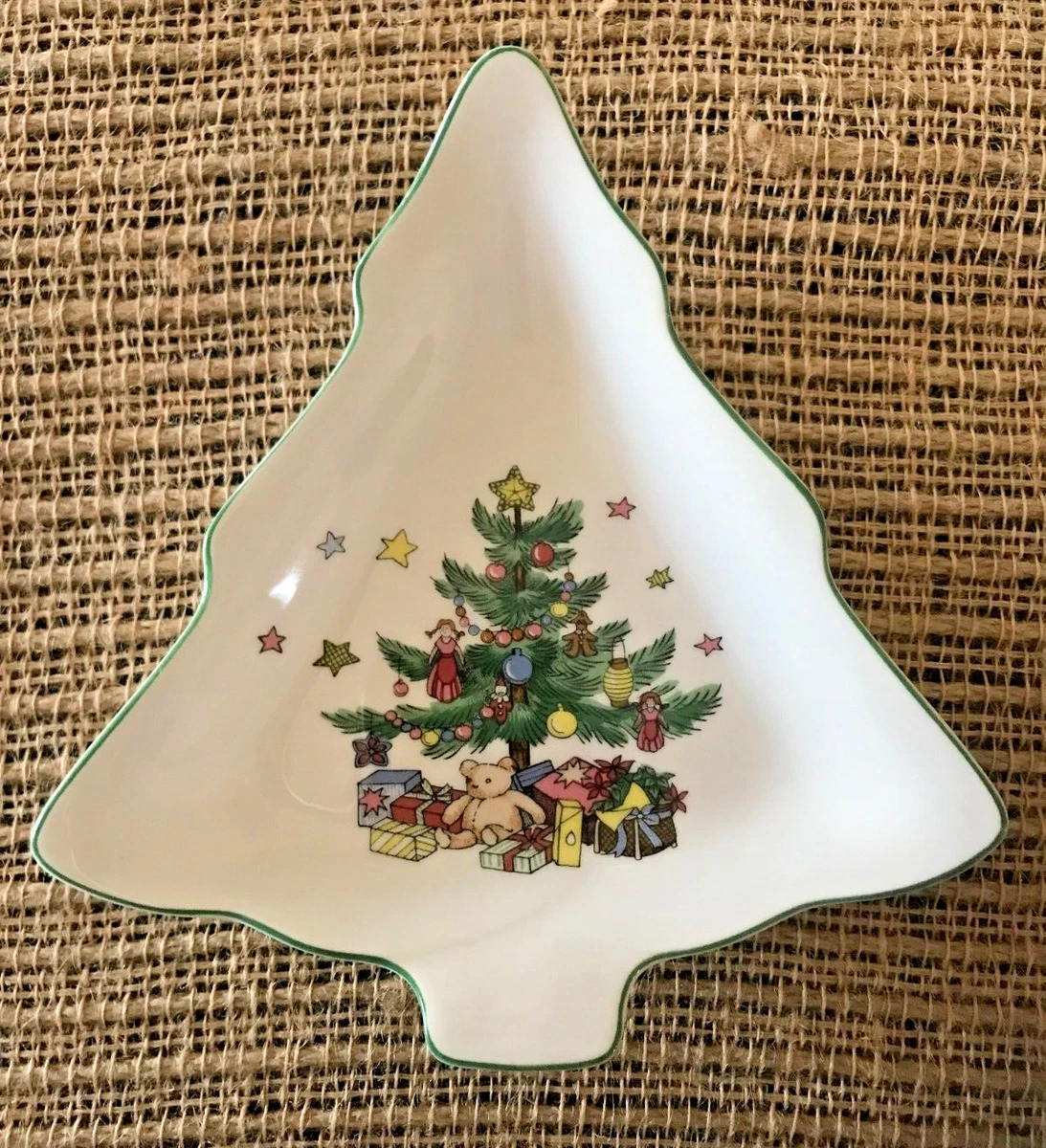 Nikko Happy Holidays Christmas Tree Shaped Mini Accent Plate Candy